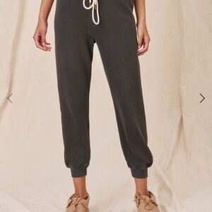 The Great The Cropped Sweatpant. Solid -- Washed Black